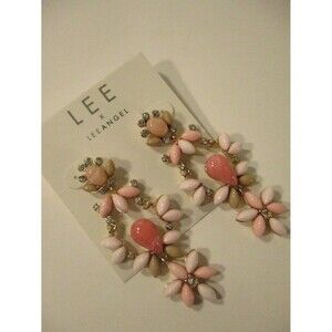 Lee By Lee Angel Womens Multi Color Cabochon Crystal Chandelier Earrings NWT 48